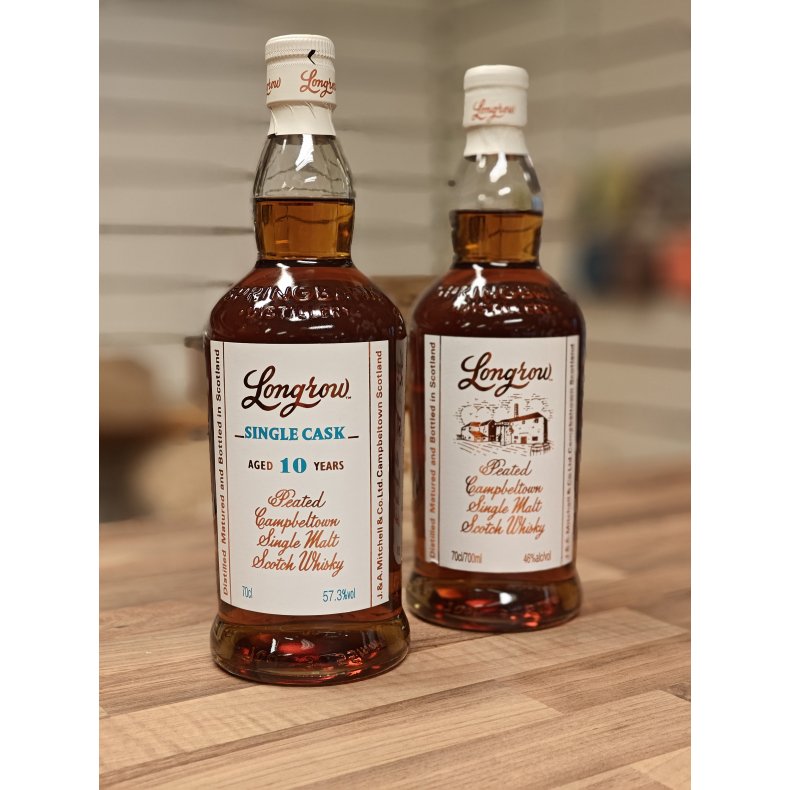 1 fl. Longrow Single Cask 10 years 57,3 % - 100th jubilee of Juuls - 1 fl. Longrow peated Campbeltown 46 % 