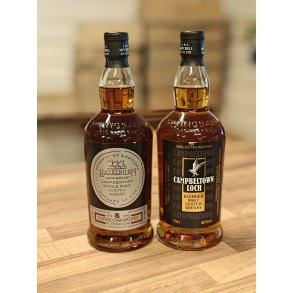 1 fl. Hazelburn 8 Years Old Sherrywood  48,2 % March 2025 + 1 fl.  Campbeltown Loch 46 % alk. 