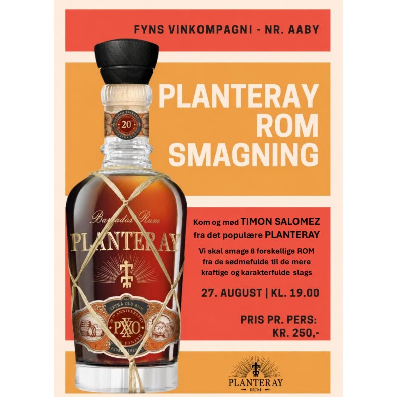 PLANTERAY ROM smagning, 27. august kl. 19.00