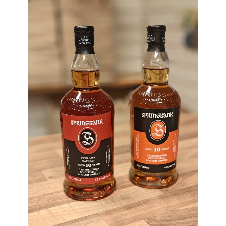 1 s�t Springbank 10 �rs 55 % Fino Sherry October 2025 + Springbank 10 �rs 46 %