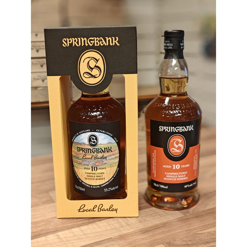 1 s�t Springbank Local Barley 10 �rs 55,2 % + 1 fl. Springbank 10 �rs 46 %
